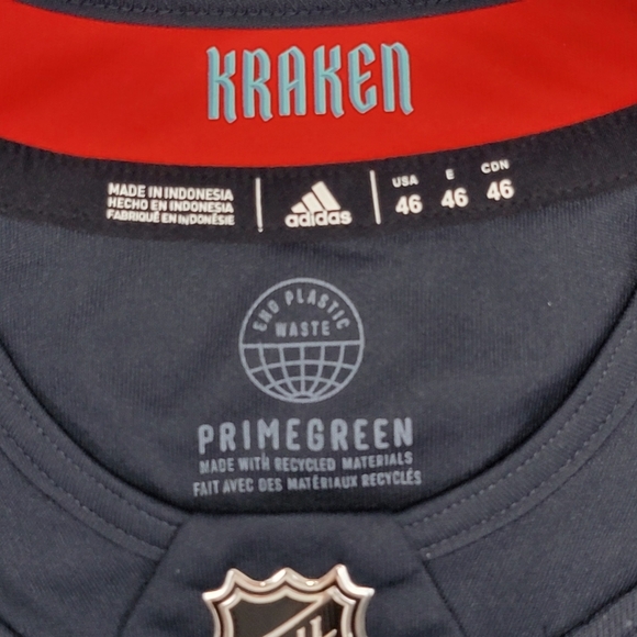 Adidas Men's Seattle Kraken Home Authentic Jersey Size 46 MSRP $180 NEW W/TAGS - Picture 4 of 11
